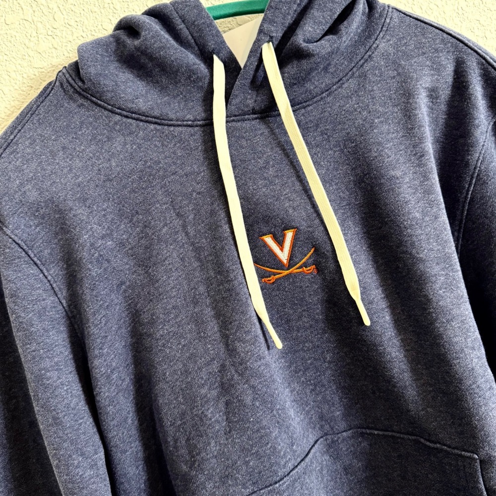 Rhoback UVA Virginia Cavaliers Ready Hoodie Heather Fleet Navy Mens Small NWT